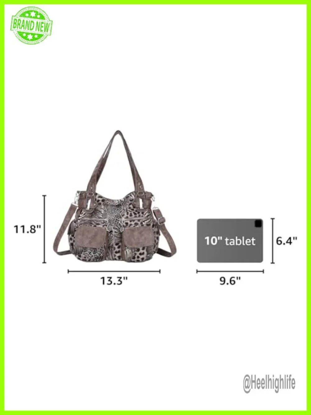 Washed PU Leather Hobo Double Zipper Multi Pocket Tote Shoulder Bag